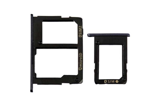 Samsung Galaxy J7 Prime G610 Sim Kart Tepsisi Siyah Çift - Thumbnail