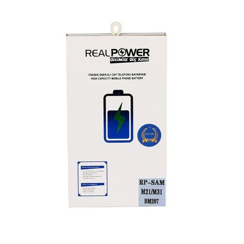 RealPower Samsung Galaxy M21 M215 Yüksek Kapasiteli Batarya Pil 6000mah - Thumbnail
