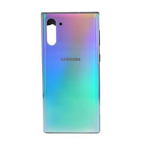 Samsung Galaxy Note 10 N970 Kasa Kapak Silver Çıtalı - Thumbnail