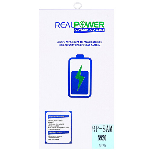 RealPower Samsung Galaxy Note 5 N920 Yüksek Kapasiteli Batarya Pil 3200mah - Thumbnail