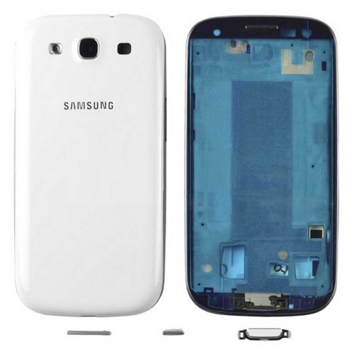 Samsung Galaxy S3 Neo i9300i i9301i i9308i Kasa Kapak Tuş Beyaz Çıtalı - Thumbnail