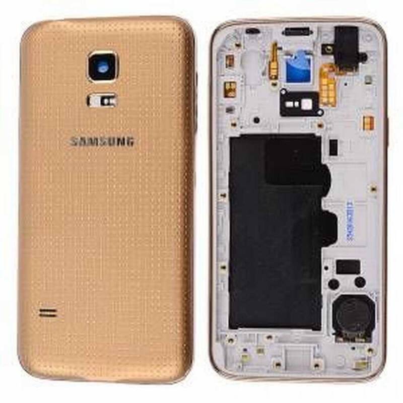 Samsung Galaxy S5 Mini G800 Kasa Kapak Gold Duos Çıtasız