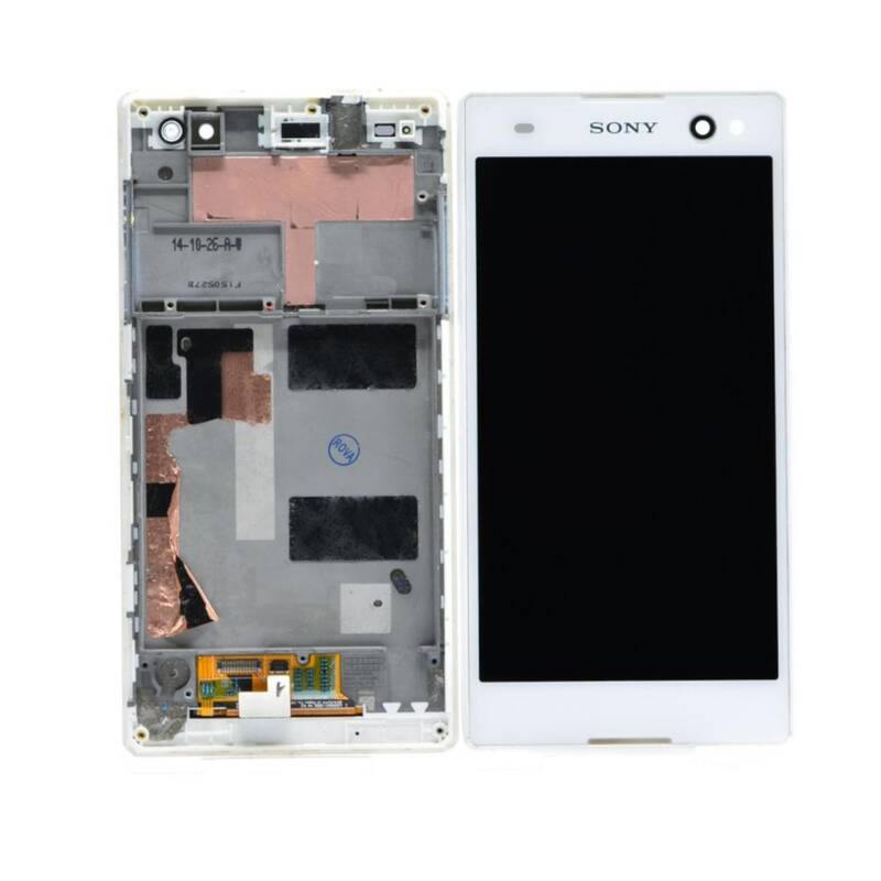 Sony Xperia C3 Lcd Ekran Dokunmatik Beyaz Çıtalı