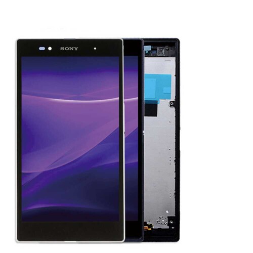 Sony Xperia Z Ultra Xl39 Lcd Ekran Dokunmatik Beyaz Çıtalı - Thumbnail