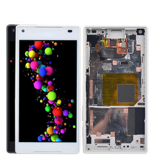 Sony Xperia Z5 Mini Lcd Ekran Dokunmatik Beyaz Çıtalı - Thumbnail