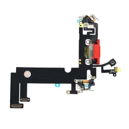 Apple Uyumlu iPhone 12 Mini Şarj Soketli Mikrofon Filmi Flex Kırmızı