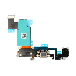 Apple Uyumlu iPhone 6s Plus Kulaklık Soketli Şarj Soketli Film Siyah