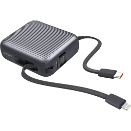 RealPower 10000mAh Gri Powerbank 22.5W Kablolu ve Led Display PB10KGR