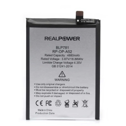 RealPower Oppo Uyumlu A52 Batarya 4880mAh