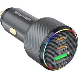 RealPower 125W Hızlı Araç Şarjı + Type-c den Type-c Kablo RP-CC125W