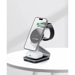 RealPower 3ü 1 Arada Magsafe Silver Manyetik Kablosuz Şarj Aleti RP-WSW