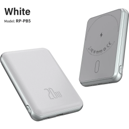 RealPower 5000mAh 20W Magsafe Taşınabilir Beyaz Powerbank RP-PB5