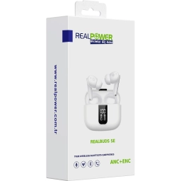 RealPower RealBuds SE Anc + Enc Gürültü Önleyici Gerçek Kablosuz Tws Beyaz Bluetooth Kulaklık RP-RBSEW