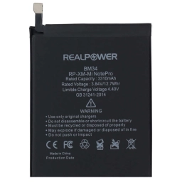 RealPower Xiaomi Uyumlu Mi Note Pro Batarya 3310mah