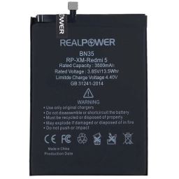 RealPower Xiaomi Uyumlu Redmi 5 Batarya 3500mah