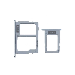 Samsung Uyumlu Galaxy J3 Pro 2017 J330 Sim Kart Tepsisi Gümüş Çift