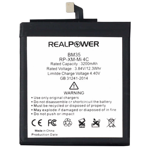 RealPower Xiaomi Mi 4c Yüksek Kapasiteli Batarya Pil 3200mah - Thumbnail