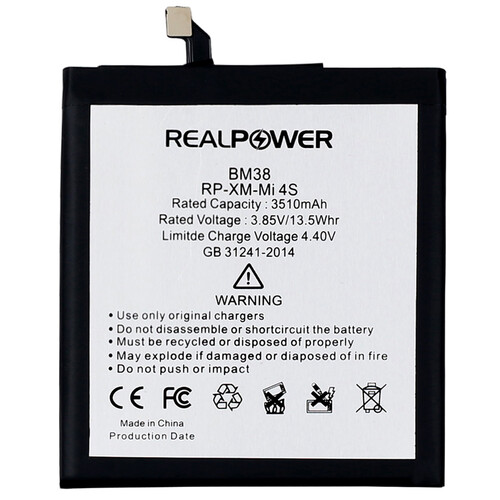 RealPower Xiaomi Mi 4s Yüksek Kapasiteli Batarya Pil 3510mah - Thumbnail