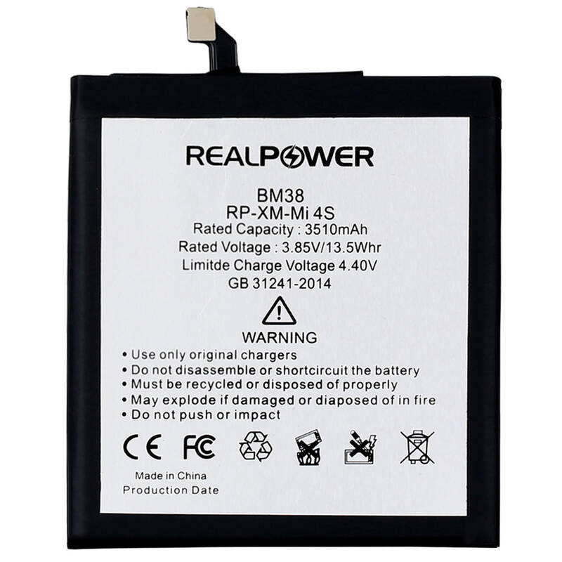 RealPower Xiaomi Mi 4s Yüksek Kapasiteli Batarya Pil 3510mah