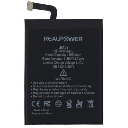 RealPower Xiaomi Mi 6 Yüksek Kapasiteli Batarya Pil 3550mah - Thumbnail