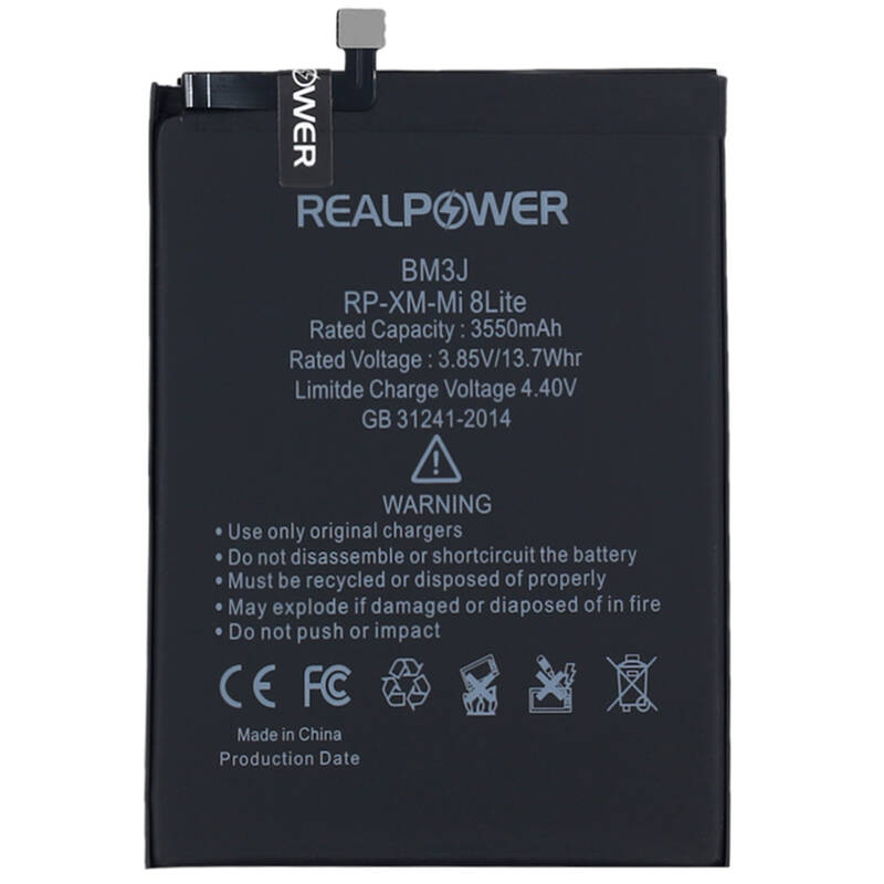 RealPower Xiaomi Mi 8 Lite Yüksek Kapasiteli Batarya Pil 3550mah