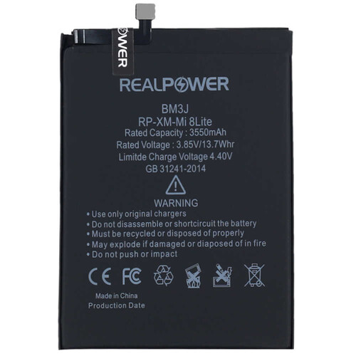 RealPower Xiaomi Mi 8 Lite Yüksek Kapasiteli Batarya Pil 3550mah - Thumbnail
