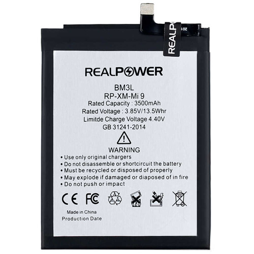 RealPower Xiaomi Mi 9 Yüksek Kapasiteli Batarya Pil 3500mah - Thumbnail