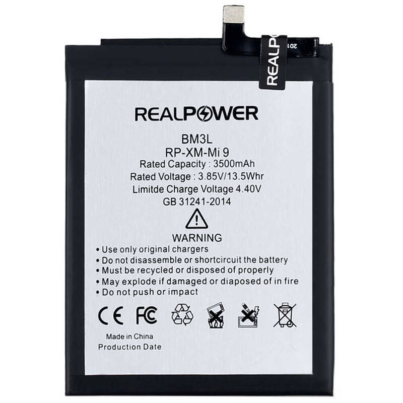 RealPower Xiaomi Mi 9 Yüksek Kapasiteli Batarya Pil 3500mah