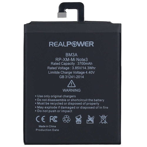 RealPower Xiaomi Mi Note 3 Yüksek Kapasiteli Batarya Pil 3700mah - Thumbnail