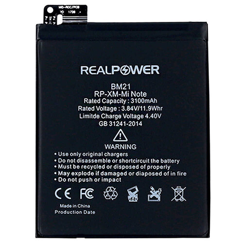 RealPower Xiaomi Mi Note Yüksek Kapasiteli Batarya Pil 3100mah - Thumbnail