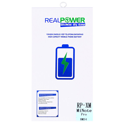 RealPower Xiaomi Mi Note Pro Yüksek Kapasiteli Batarya Pil 3310mah - Thumbnail