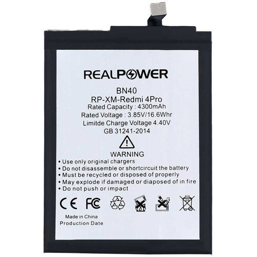 RealPower Xiaomi Redmi 4 Pro Yüksek Kapasiteli Batarya Pil 4300mah - Thumbnail