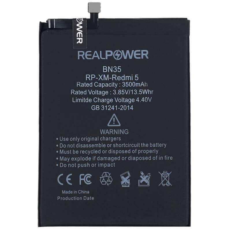 RealPower Xiaomi Redmi 5 Yüksek Kapasiteli Batarya Pil 3500mah