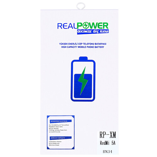 RealPower Xiaomi Redmi 5a Yüksek Kapasiteli Batarya Pil 3110mah - Thumbnail