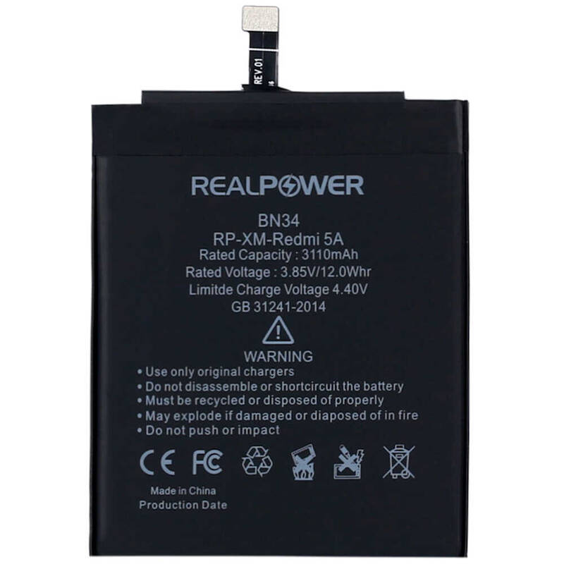 RealPower Xiaomi Redmi 5a Yüksek Kapasiteli Batarya Pil 3110mah