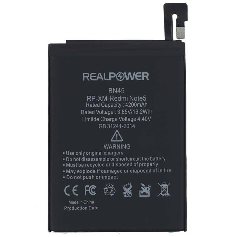 RealPower Xiaomi Redmi Note 5 Yüksek Kapasiteli Batarya Pil 40200mah