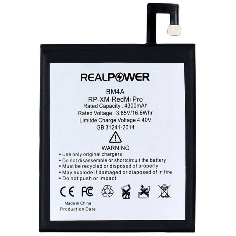 RealPower Xiaomi Redmi Pro Yüksek Kapasiteli Batarya Pil 4300mah